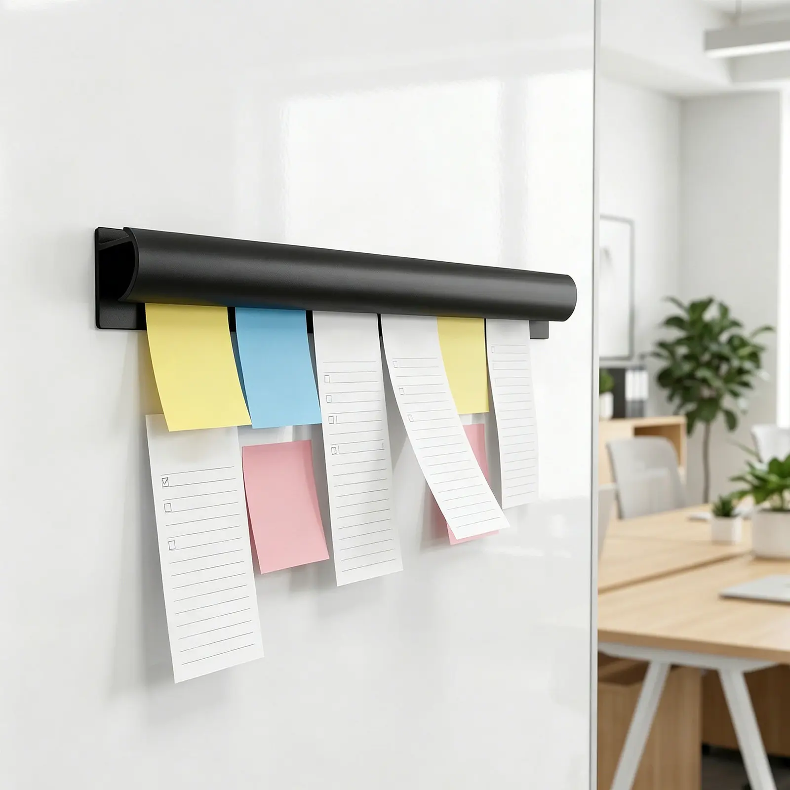 Kitchen Order Ticket Holder Rail 15.7 Inch No Drill Wall Mounted Receipt Rack Restaurant Check Slide Rail Bill Grabber Clip