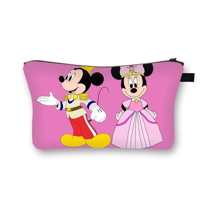 New Anime Disney Mickey Mouse Makeup Bag Kawaii Minnie Cosmetic Bag Cartoon Washing Bag Pencil Case Girl Woman Gifts