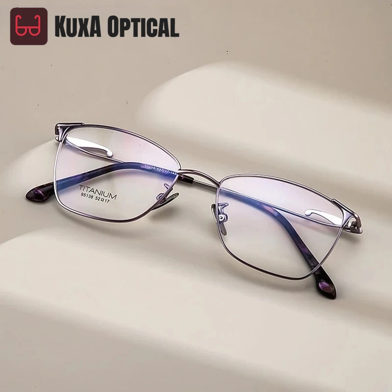 

Женские очки высшего качества из чистого титана с гибкими дужками, легкие оправы для оптических линз по рецепту