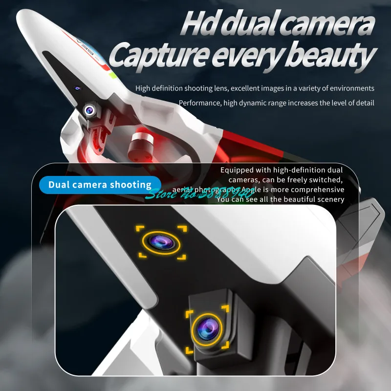 Brushless Stunt Rolling Electric RC Aircraft Plane 2.4G Optical Flow Hovering LED Light Gravity Sensing Radio Control Fighter