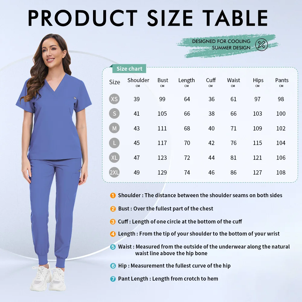 Uniformi da infermiera a maniche corte Top con scollo a V Pantaloni da jogging Tute chirurgiche Donna Dentista Tuta da infermiera Pet Hospital Doctor Scrubs Set
