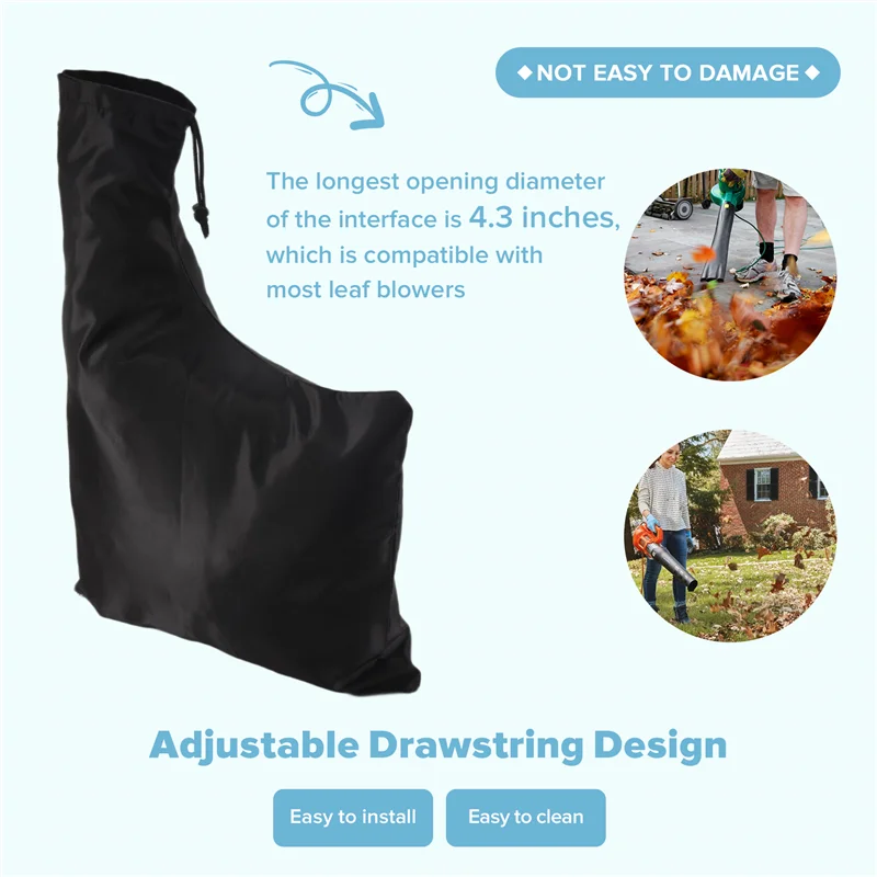 Y17A حقيبة منفاخ أوراق الشجر انغلق أسفل تفريغ منفاخ أوراق الشجر حقيبة فارغة جمع ورقة لحديقة الحديقة يناسب منفاخ المكانس #6