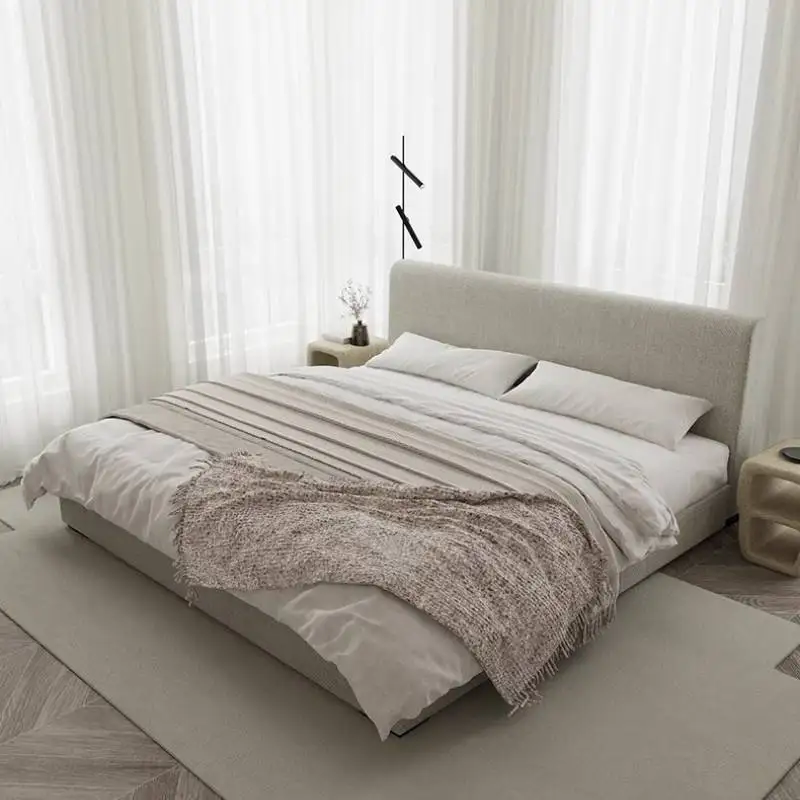 

Floor No Noise Frame Luxury Bed Queen Size Adults Couples Modern Style Luxury Bed Double Platform Camas De Dormitorio Furniture