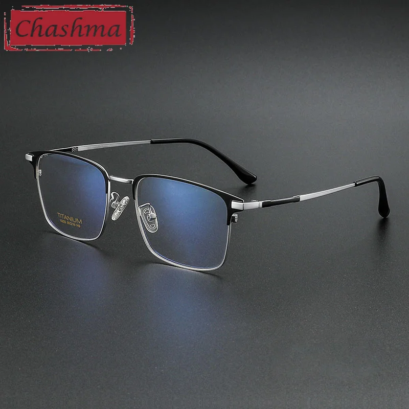 Chashma Gentlemen Prescription Glasses Frame Men Classic Design Titanium Optical Business Teens Eyewear Eyeglass Spectacle