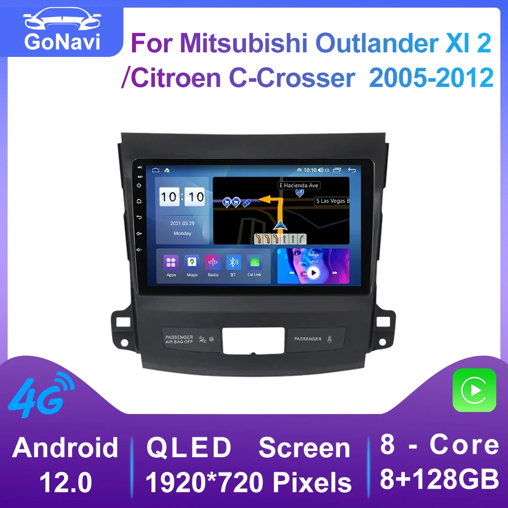 

Android 12.0 Car Multimedia Player For Mitsubishi Outlander Xl 2 /Citroen C-Crosser 2005-2012 Car Stereo Radio GPS Navigation