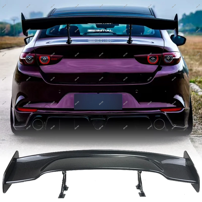 For 2019 2020 2021 2022 2023 2024 Mazda 3 Axela 100% Real Carbon Fiber High Quality Rear Spoiler Trunk Lid  GT Style