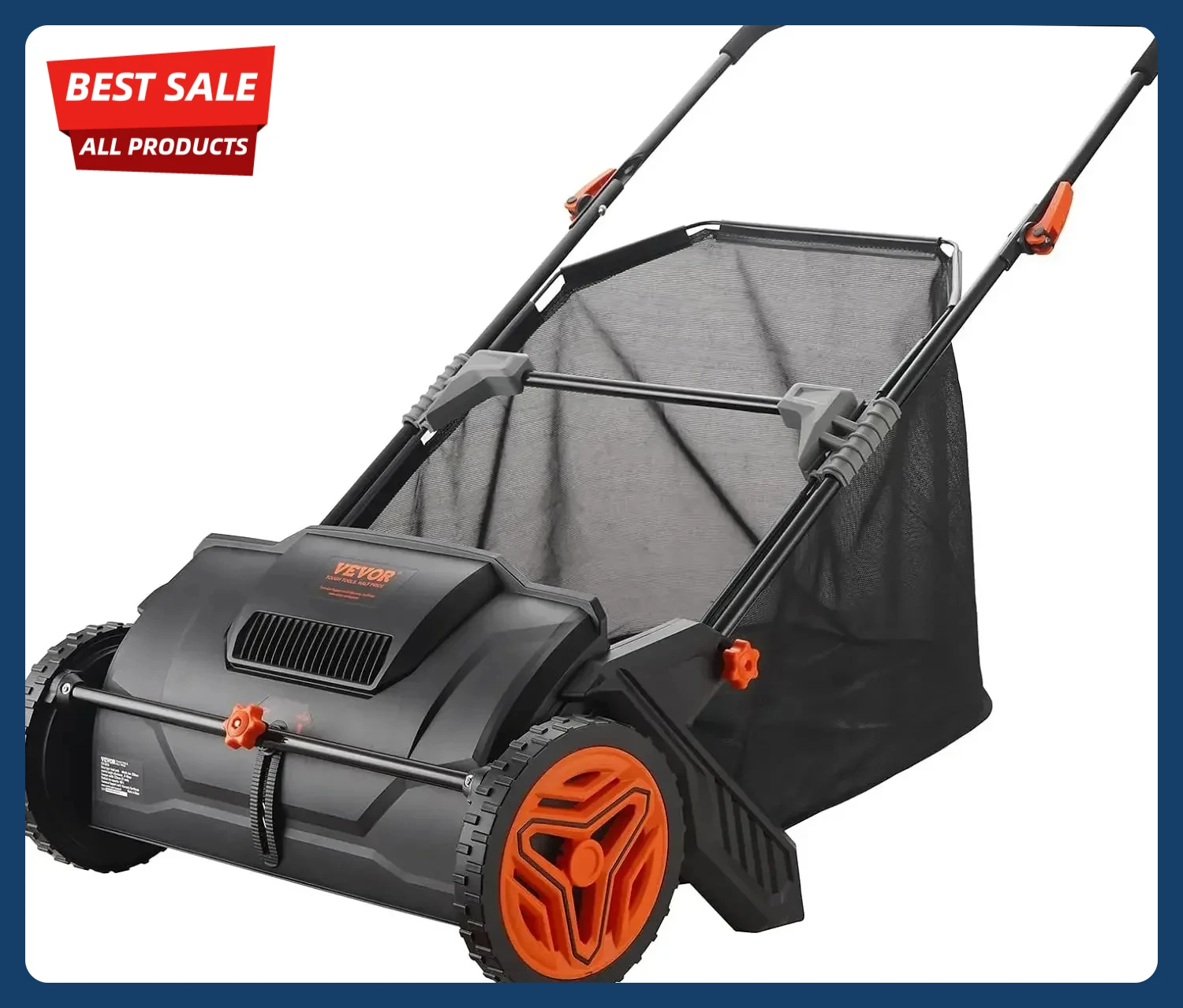 

Push Lawn Sweeper,21-inch Leaf & Grass Collector,Strong Rubber Wheels & Heavy Duty Thickened Steel Durable to Use