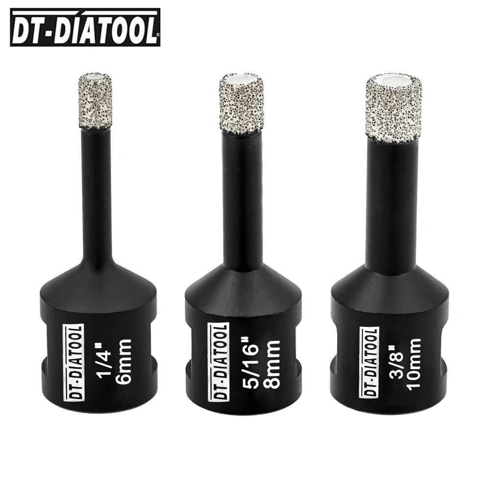 DIATOOL 1pc Dia 6/8/10MM Diamond Drill Core Bits 5/8-11 Thread Drilling Hole Saw for Granite Marble Concrete Hole Drill Bit