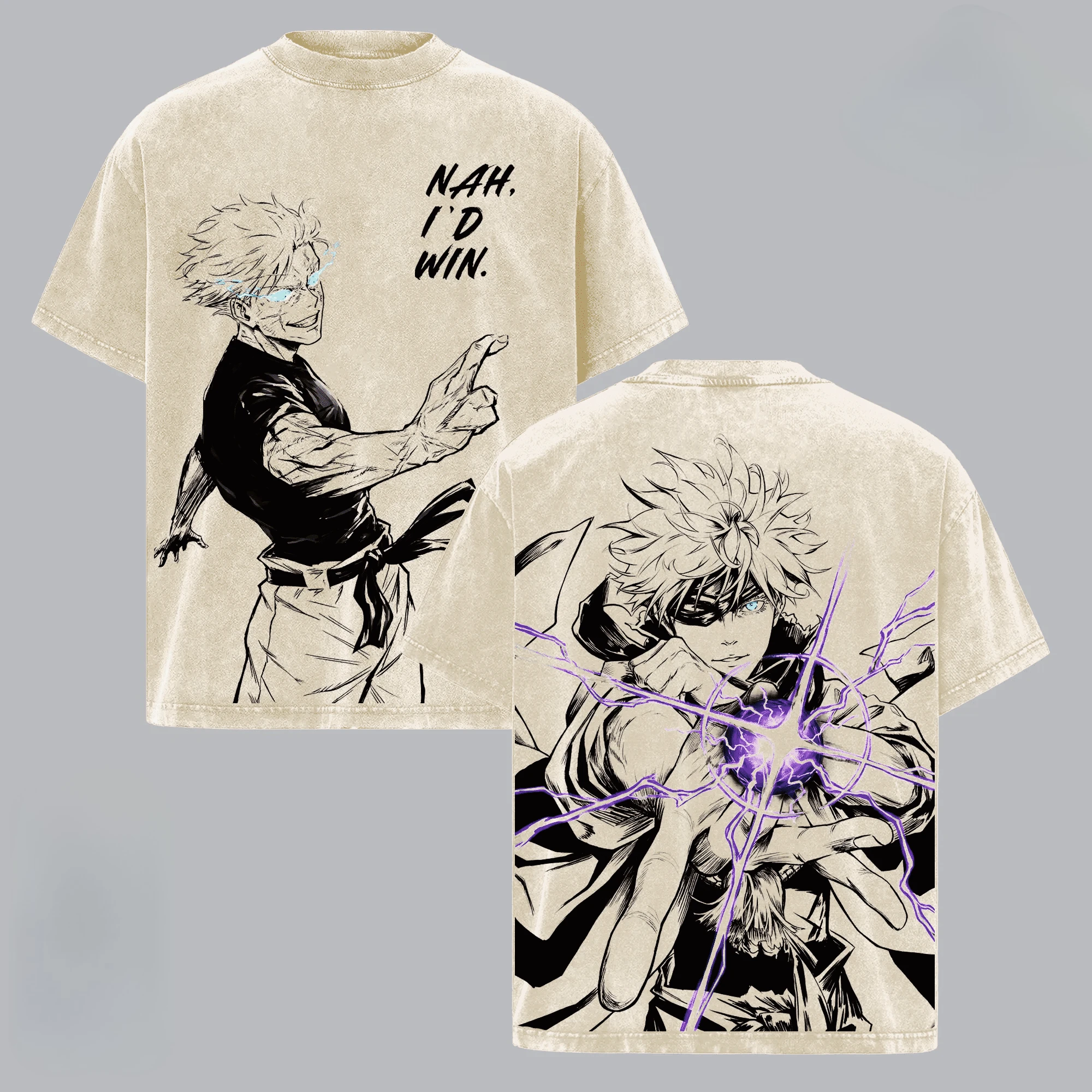 Gojo Satoru Jujutsu Kaisen Printed T-shirt Anime Vintage Washed Tees 2