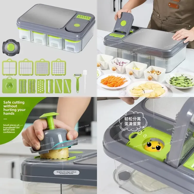 Multifunctional Vegetable Cutter, Stainless Steel Cutting Board, Cutting Board, Kitchen Vegetable Cutter, Shredding and