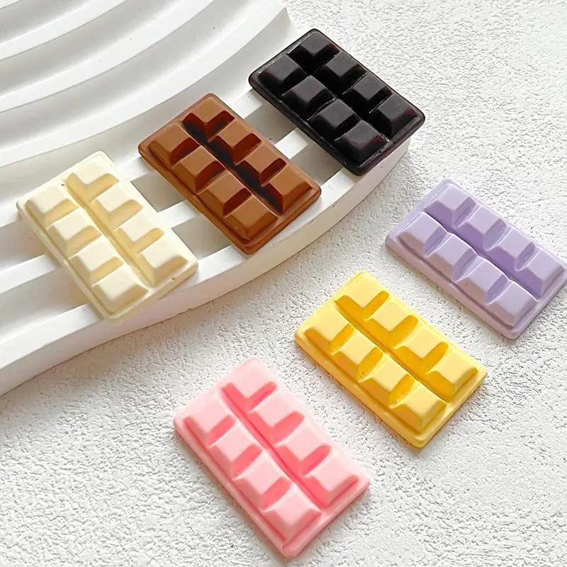 (BF06)6Pc Chocolate Bar Squeeze Toy Simulated Food Play White Yellow Slow Rebound Stress Relief Relaxing Toy For Adult Kid Gift