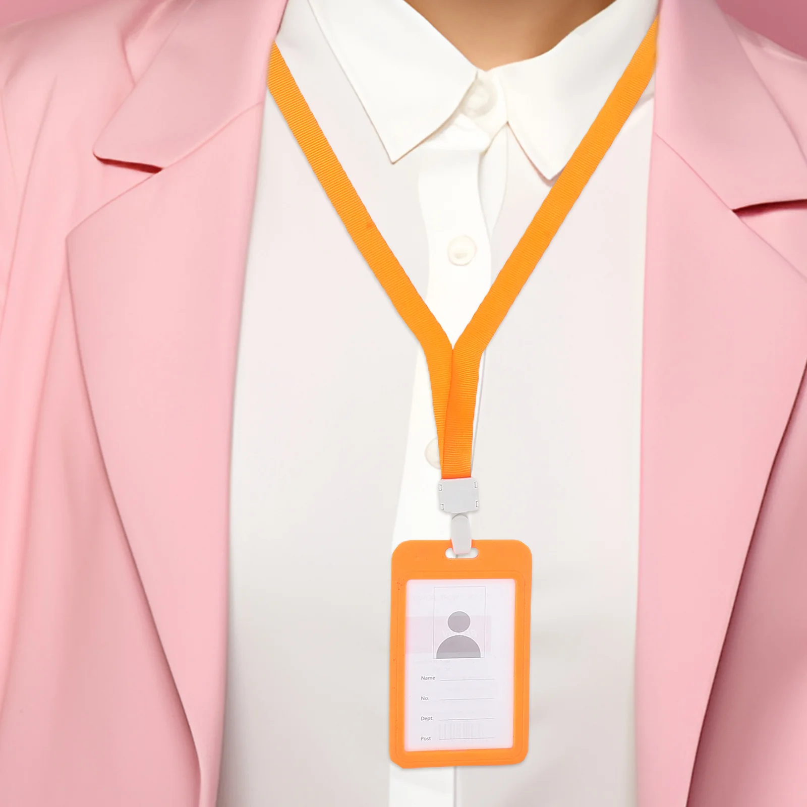 9pcs Card Holder Lanyard Dual Sided ID Badge Pocket for Staff License Office Plastic Transit Pass Holder