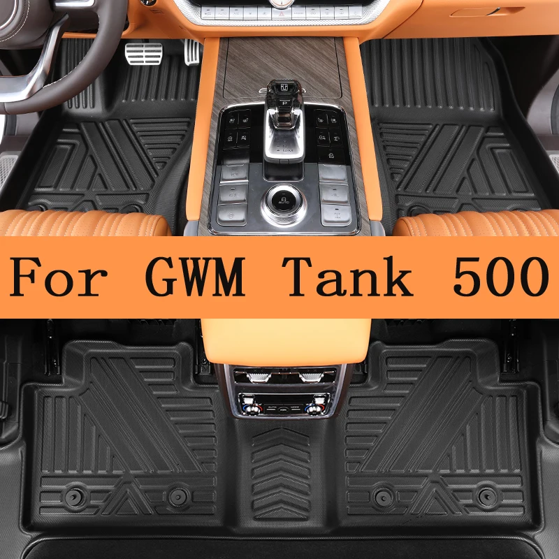 Car Styling Floor Mats For GWM Tank 500 2022-2024 Double Layer Custom TPE Foot Pads Cover Interior Floorliner Accessories