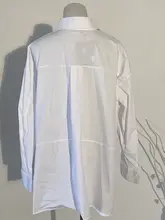 Loose White Long Women's Shirt for Spring Autumn #5