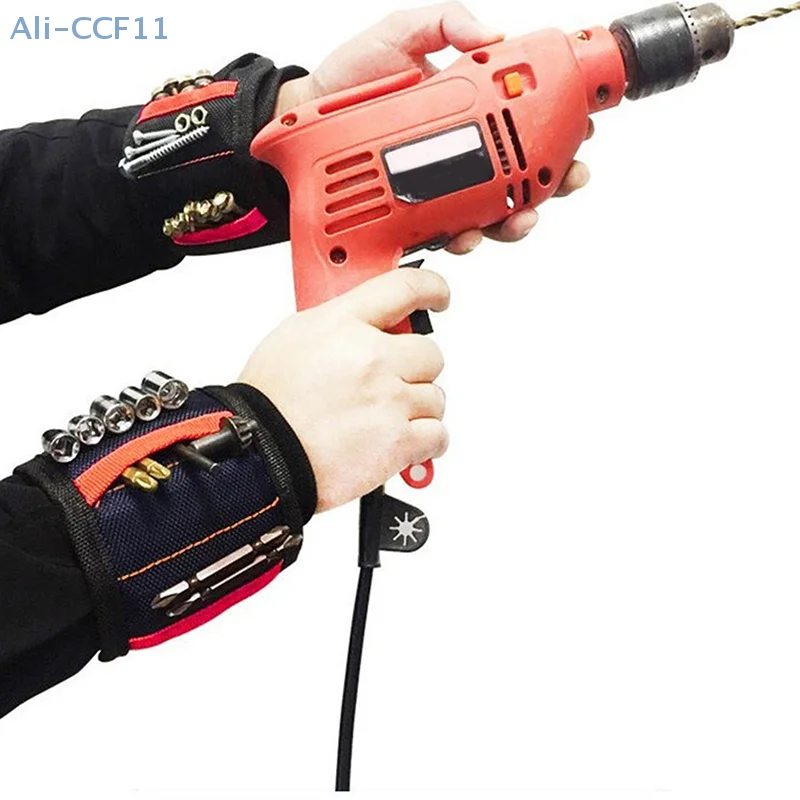 ネジや釘を保持するための磁気リストバンド、ドリルビット、リストツールホルダー、強力な磁石付きベルト、電気アクセサリー