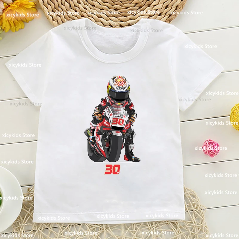 

Fashion New Boys T-Shirt Cool Motorcycle Cartoon Print Young Children Tshirt Summer Children'S Clothing Tshirt Cute Kids Clothes