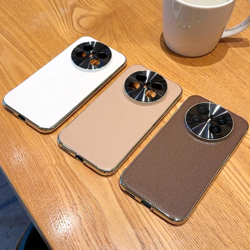 

Fashion Phone Case For HuaWei Mate 70 Air Protective Lichee Pattern PC Hard Shell Plating Border Shockproof Back Cover