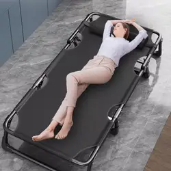 Adjustable 4-Position Adults Reclining Folding Chaise with Pillow, Outdoor Lounge Chair Sleeping Cot Bed, Perfect for Office