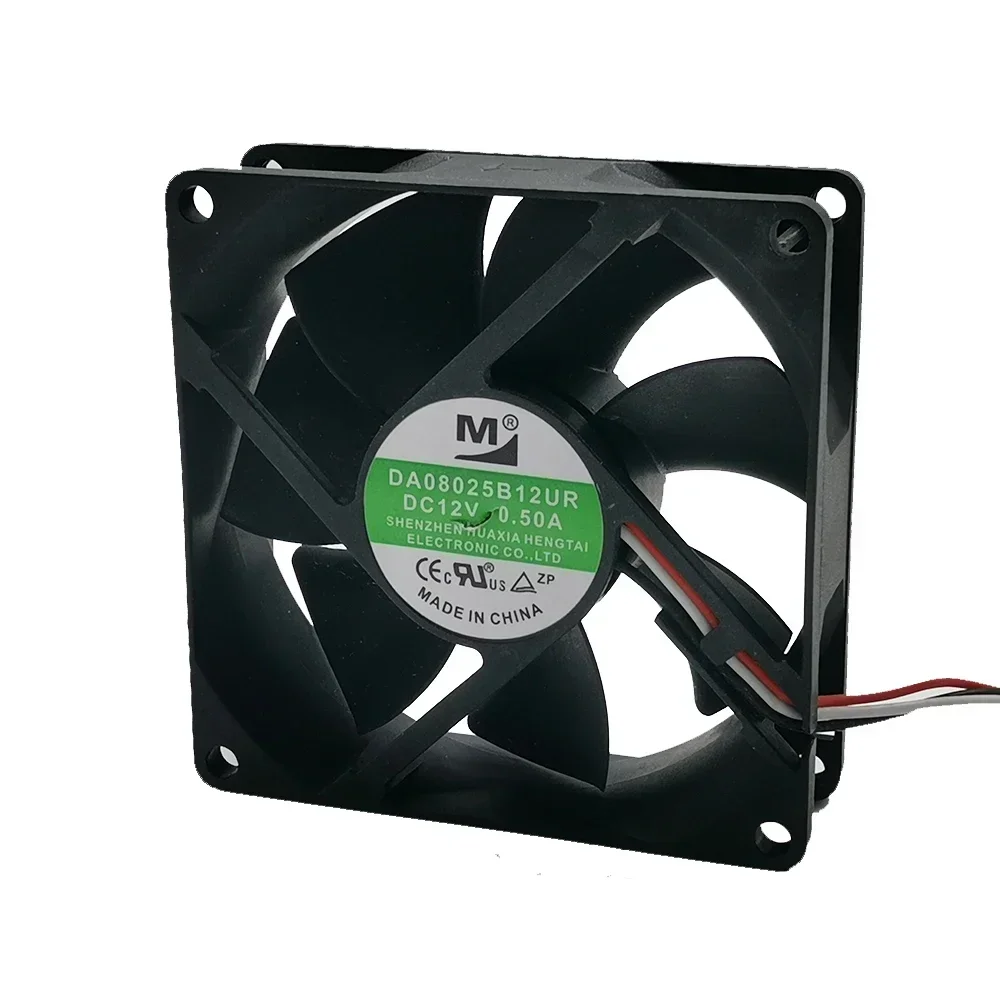 Suitable for three-wire ball large air volume cooling fan DA08025B12UR DC12V 0.50A 80*80*25mm