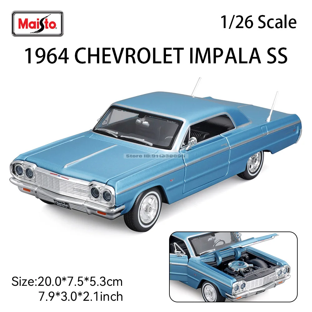 

Maisto 1:26 1964 Chevrolet Impala SS моделирование литья под давлением сплав модель автомобиля ремесла коллекция украшений игрушечные инструменты подарок
