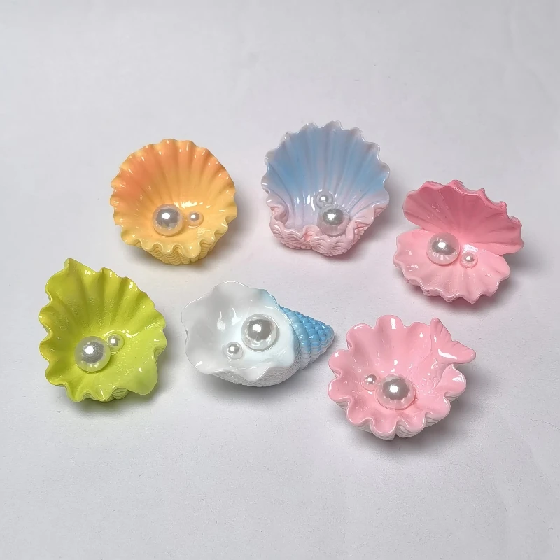 Kawaii pearl shell resin cabochon kawaii shell flat back embellishment accessories scrapbooking craft decoration