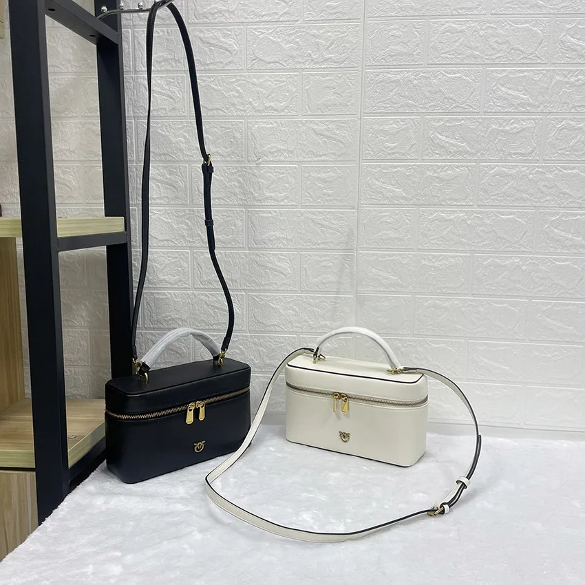 New Arrival Women Premium Real Leather Mini Square Bag Multi-wear Lunch Pouch Makeup Shoulder Crossbody Purse