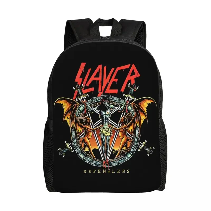 Mochila De Viaje con logotipo personalizado Heavy Metal Rock Slayers para hombres y mujeres, bolsa de libros para computadora portátil, banda para estudiantes universitarios, bolsas de día