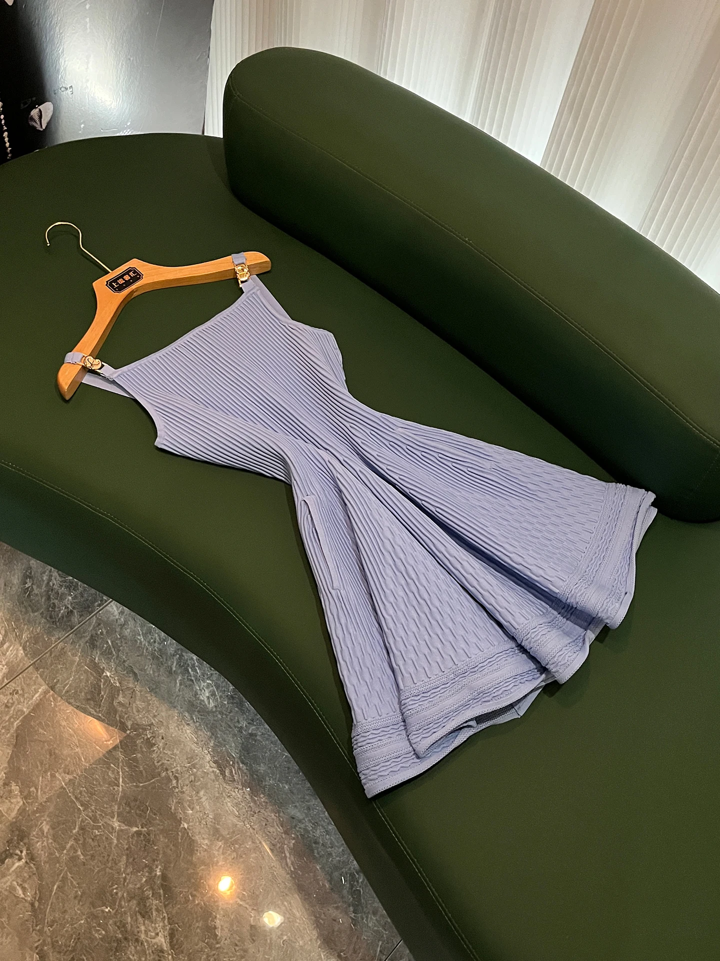 Early Autumn INS Style Sleeveless Women's Dress Slimming Stripe A-Line Short Skirt Waist-Cinching Fashionable Casual Wear