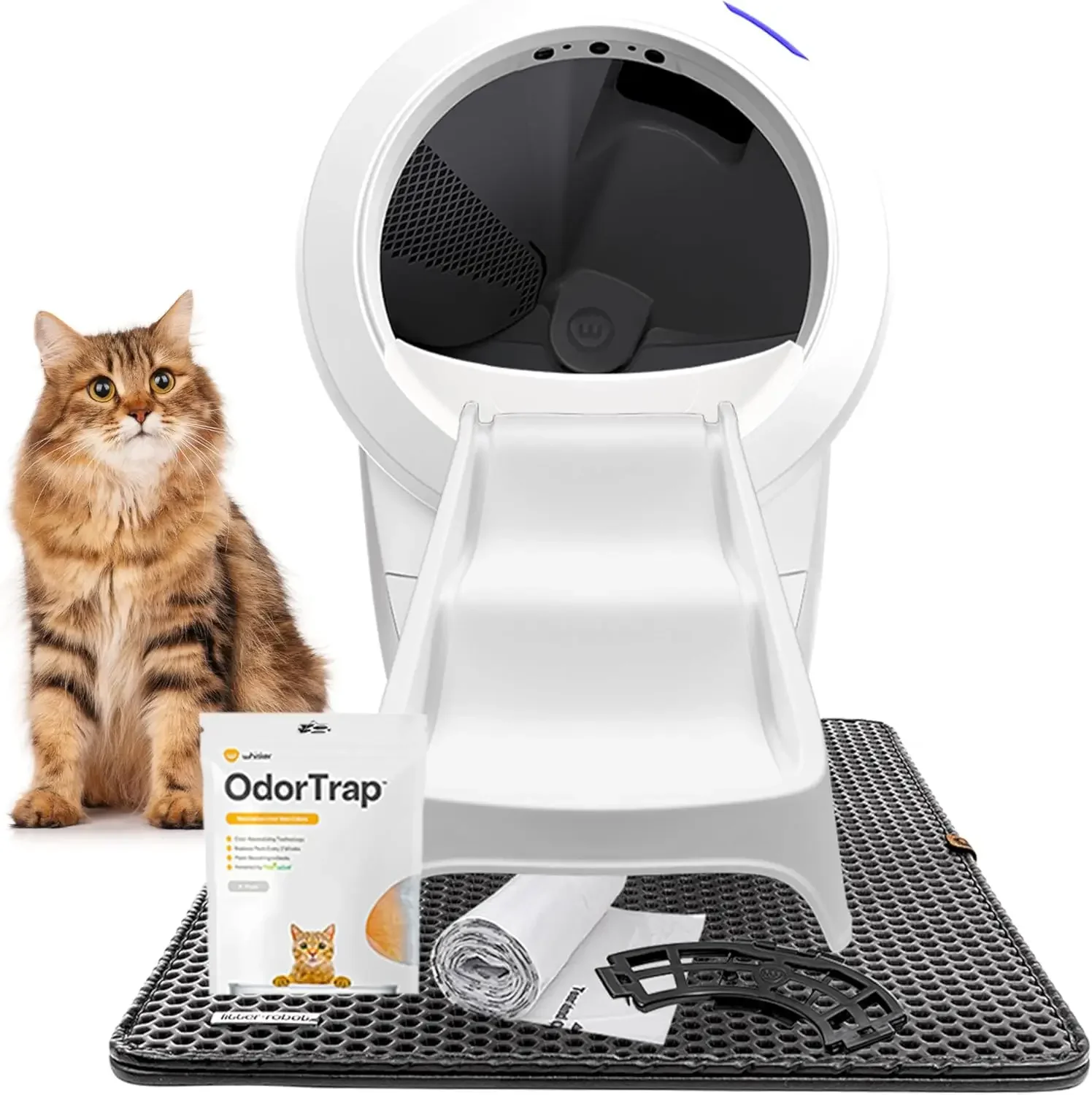 Litter-Robot 4 Complete Bundle by Whisker (White) - Automatic, Self-Cleaning Cat Litter Box, Includes Litter-Robot 4