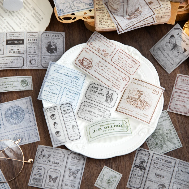 50mm*2m English Theme Aesthetic Stationery Tapes Junk Journal Scrapbooking Supplies Label Sticker Planner Art Craft Masking Tape