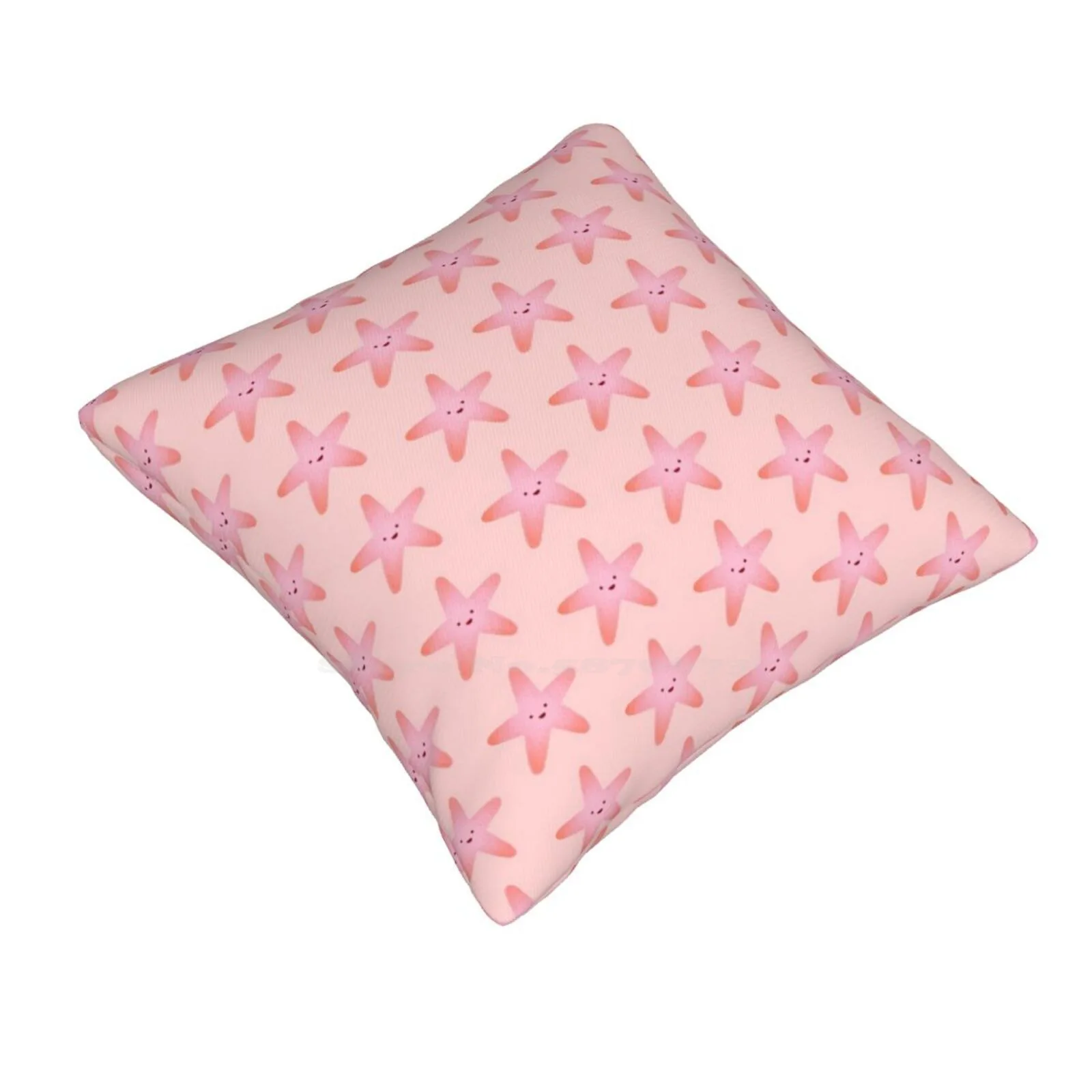 Happy Little Pink Starfish Pillowslip Pillowcase Ocean Cute Kids Red Kawaii Little Starfish Pink Starfish Sea Star Baby