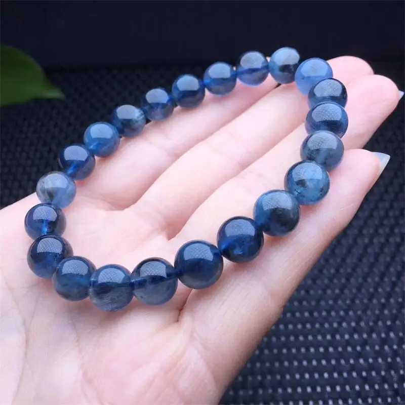 8MM Natural Devil Aquamarine Bracelet Fashion Crystal Quartz Gemstone Jewelry Reiki Healing Gift For Women 1pcs