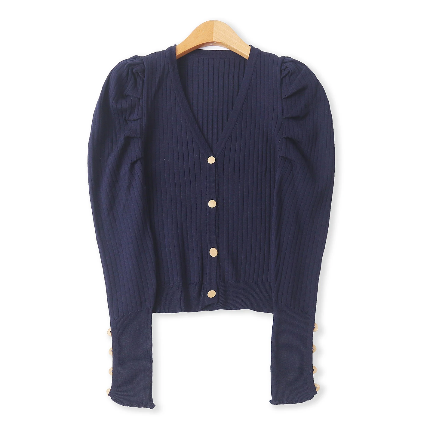 

Faionable вязаный открытый кардиган Bubble Sve, облегающий полосатый свитер, женский Empire Sle Commute Sle Long Sve V-Nec...