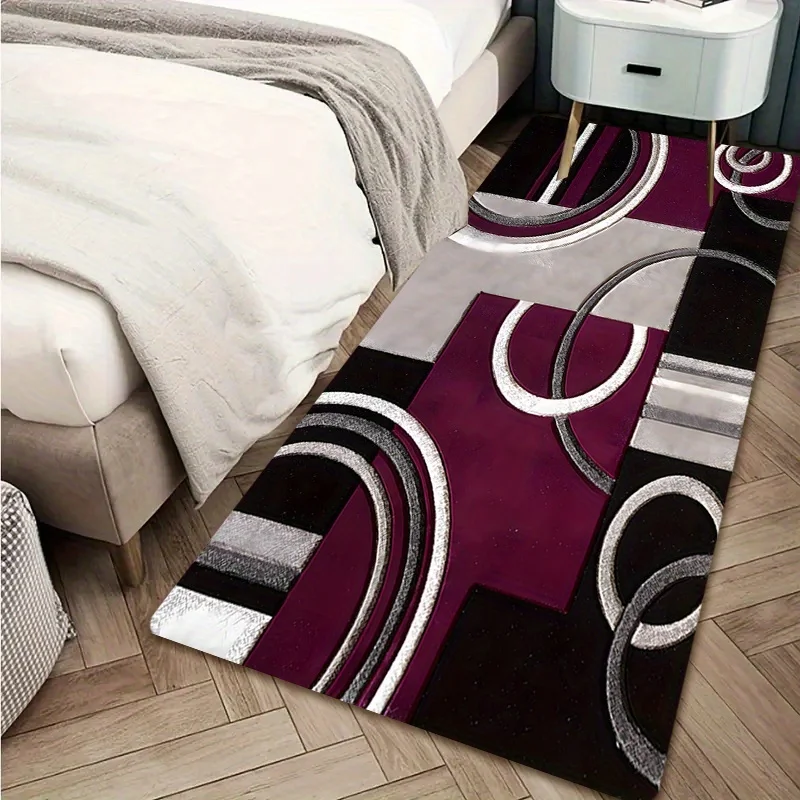 1pc of   Corridor Mat, Featuring a Easy Striped Dark Pattern Print. This Mat Isened, Enhances Aesthetics, Is Durable, And Is S