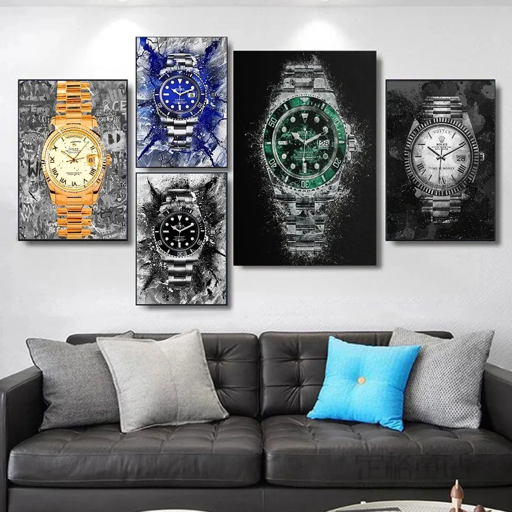 Modern Watch Clocks Abstract Graffiti Art HD Canvas Painting Wall Pop Nordic Style Poster Prints Living Room Home Decor Pictures