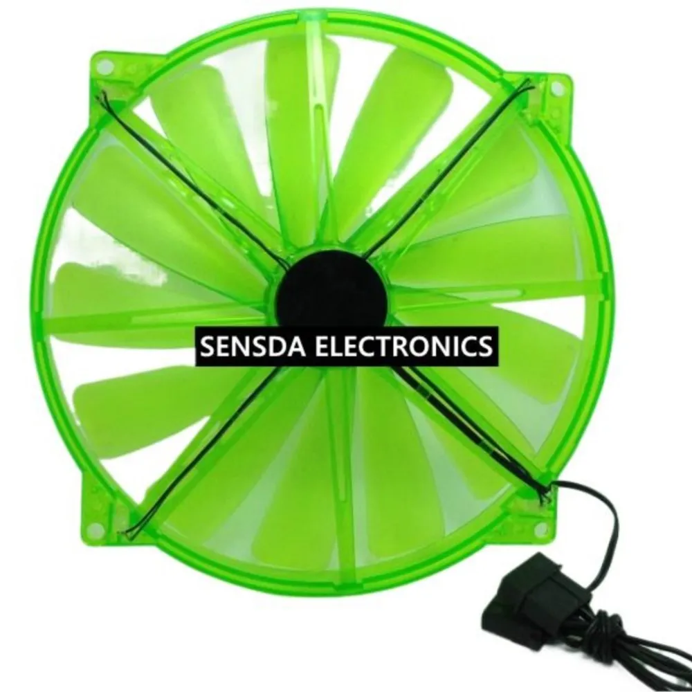 20cm 200mm chassis cooling fan led 20020 chassis fan 20cm fan led Red Green mute pc fan computer fan led fan 200X20 mm molex 4D