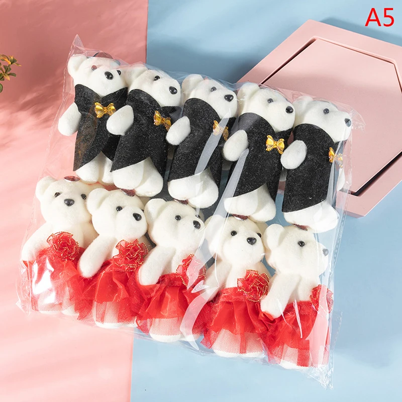 クマの花の花束,10個/ロット,偽物の花,結婚式の装飾アクセサリー,誕生日プレゼント,バブルベア