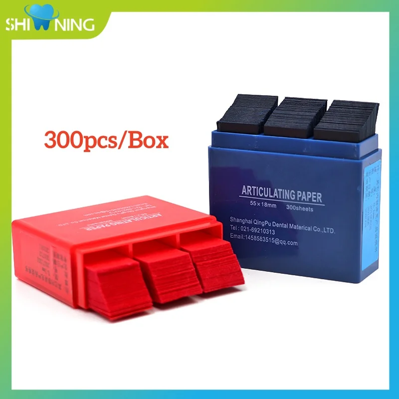 

300Pcs Dental Articulating Paper Dentista Blue Red Double-sided Bite Strips Oral Dentist Teeth Care Whitening Material Tool
