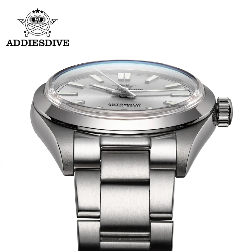 ADDIESDIVE Men Watch 36mm Luxury Sapphire Bubble Mirror Pot Cover Glass PT5000 Automatic Mechanical Waterproof 100m Watches