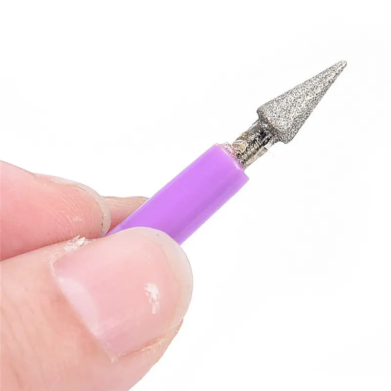 4pcs Purple Making Diamond Pearl Glass Bead Reamer Burr Beading Hole Enlarger Tool Woodworking Hand Craft Tool Set