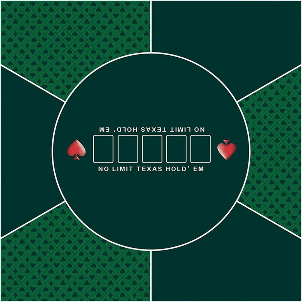 

6 Players Rubber Hold'Em Texas Poker Mat Travel Poker Board Game Rubbermats Home Gaming Desk Pad for Party