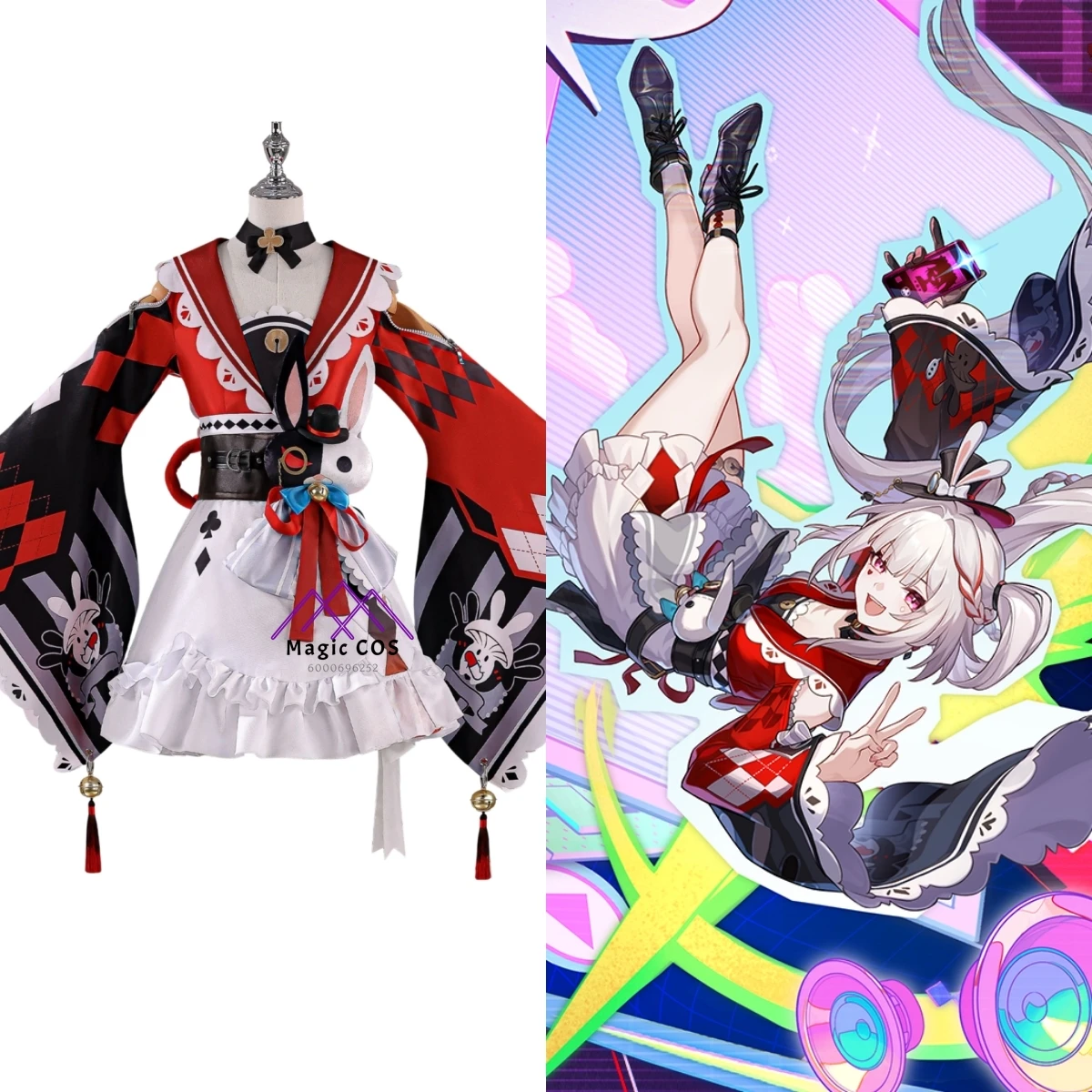 

Game Honkai: Star Rail Cosplay Costume Anime Sparkle Role Playing New Red Uniform Dress Outfit Wig Shoes for Women Comic Con