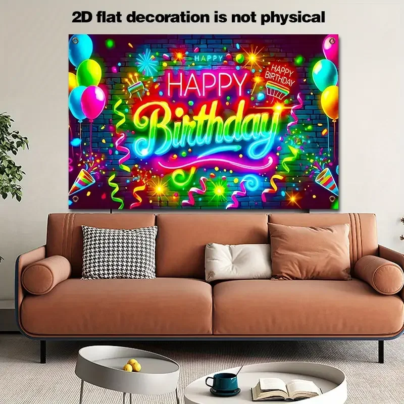 جدار خلفية لحفلات أعياد الميلاد من VIKAMA، بالونات أعياد الميلاد وراية خلفية لحفلات أعياد الميلاد، دعائم تصوير فوتوغرافي #2