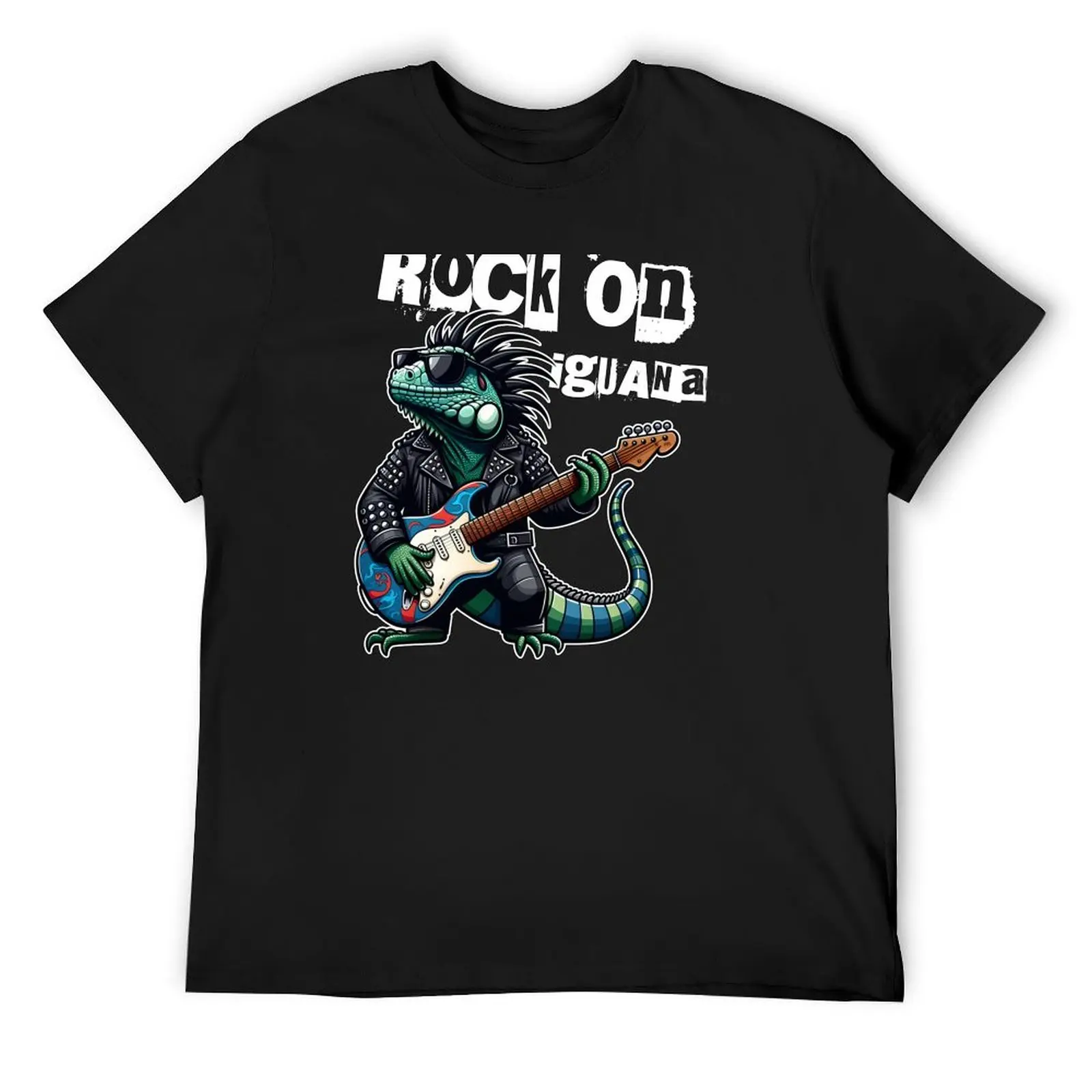 ROCK ON, IGUANA T-Shirt oversized t shirt korean fashion anime figures cotton graphic tees shirts men