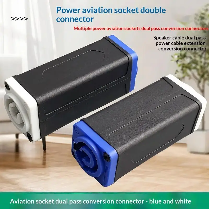 1Pcs Speakon Panel Mount Straight Adapter Blue White LED PowerCon AC Coupler Adapter Extender Connector
