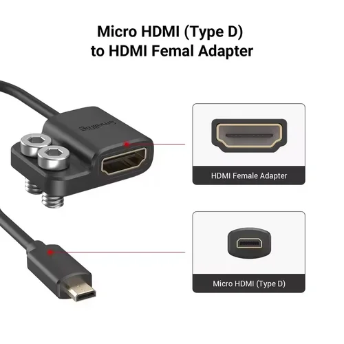Imagen 2 del producto Cable adaptador SmallRig ultradelgado 4K tamaño completo macho a hembra A a A/C a A /D A A A para BMPCC 4K 6K para Sony A7SIII para Panasonic