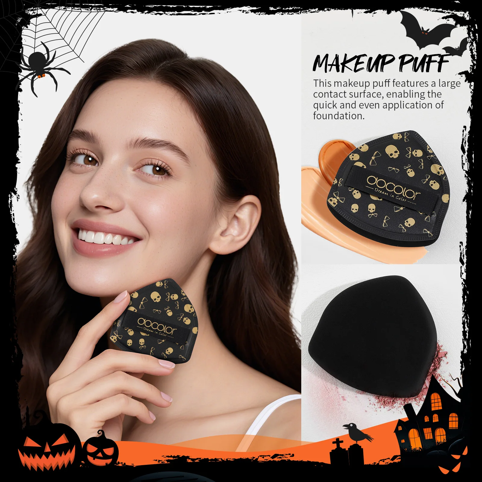 Docolor Halloween Goth ensemble de pinceaux de maquillage poudre Contour Eyeliner fard à paupières brosse fard à paupières Palette maquillage éponge bouffée cicatrice tatouage