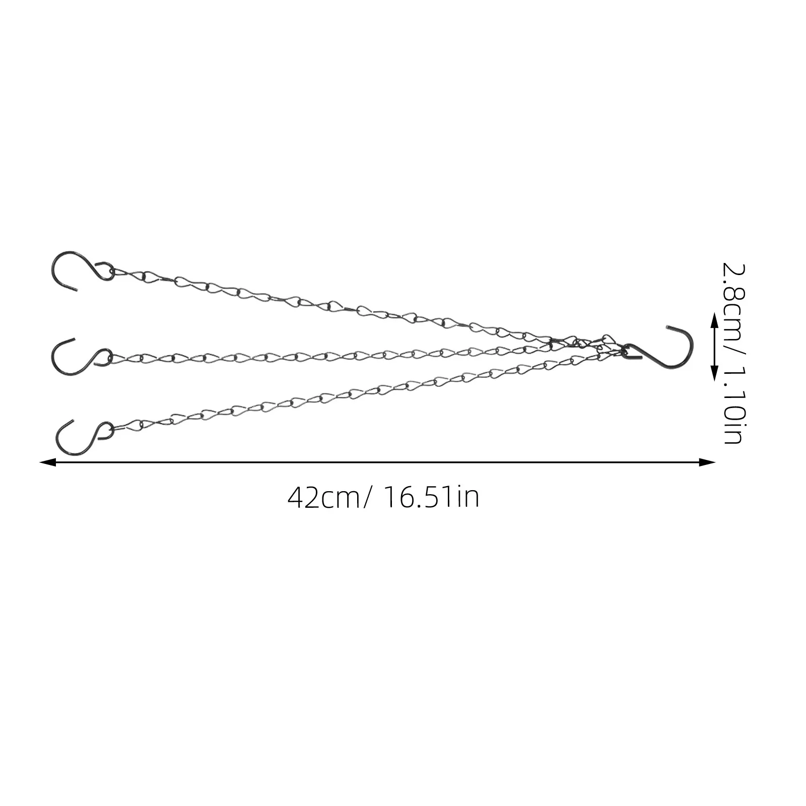 2Pcs Rust Resistant Iron Hanging Chain for Flower Baskets Planters Lanterns Bird Feeders Outdoor Garden Indoor Decor Easy view 2