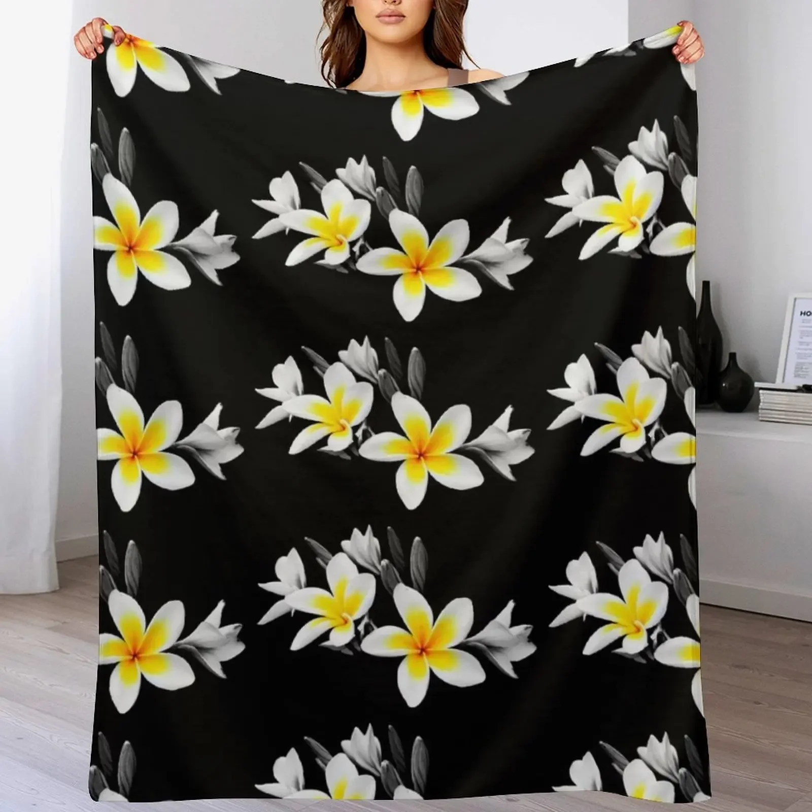 

Frangipani Throw Blanket Color Fast Cozy Throw Blanket