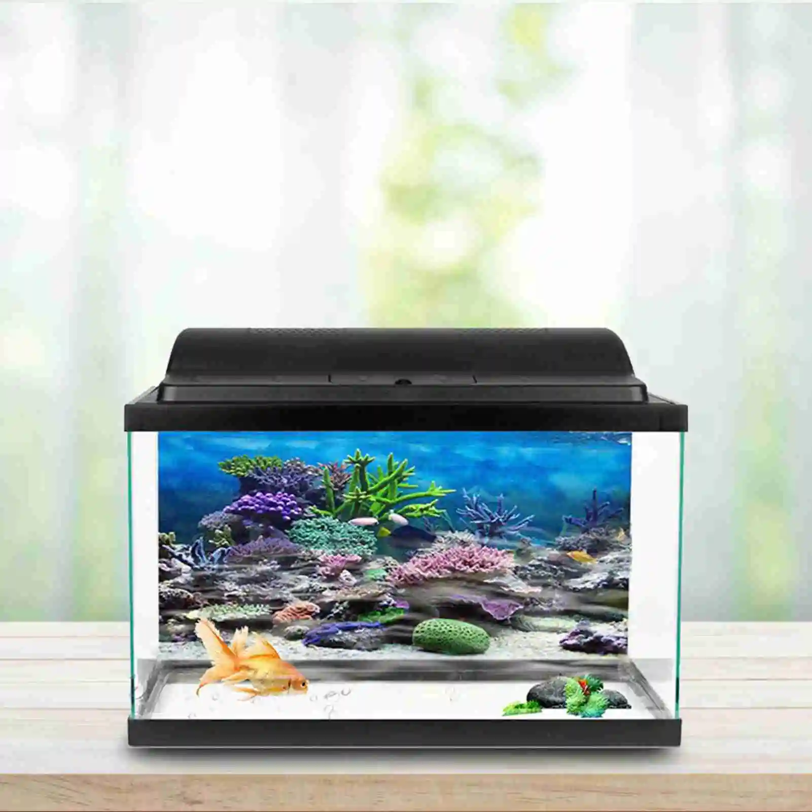 3D Aquarium Landscape Poster Rainforest Wallpaper Fish Tank Background Decoration PVC Self Adhesive Backdrop HD Sticker